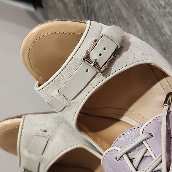 Tod's Lace Up Sneaker Style Peep Toe Sling Back Sandal Heels - Picture 9 of 10